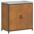 vidaXL with Shelf Other with Storage with Door 3 pcs Rusty Weathering steel