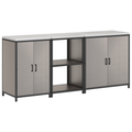 vidaXL with Shelf Other with Storage with Door 3 pcs Rusty Weathering steel