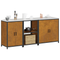 vidaXL with Shelf Other with Storage with Door 3 pcs Rusty Weathering steel