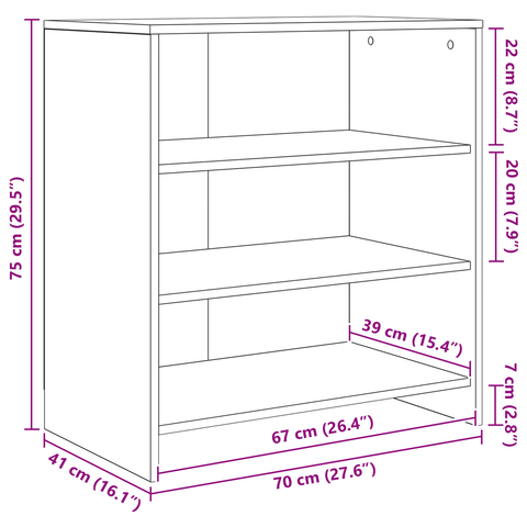 vidaXL Sideboard 2 pcs Black oak 70 x 41 x 75 cm Engineered wood