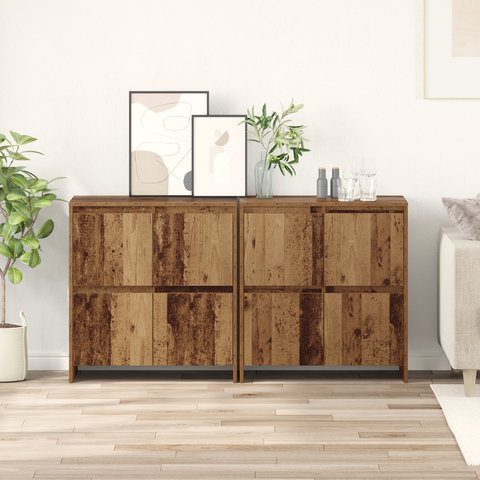 vidaXL Sideboard 2 pcs Old wood 70 x 41 x 75 cm Engineered wood