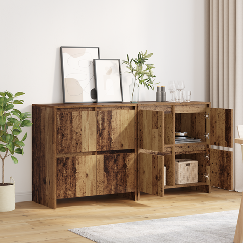 vidaXL Sideboard 2 pcs Old wood 70 x 41 x 75 cm Engineered wood