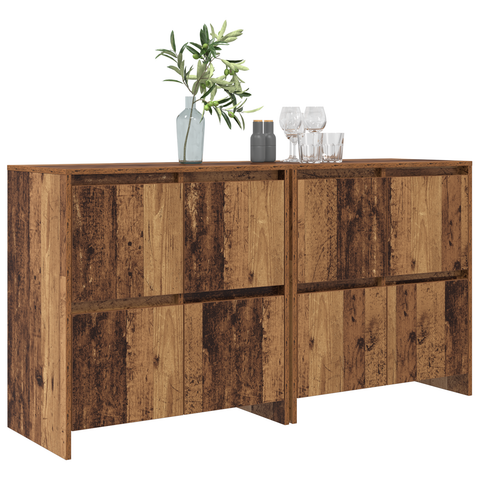 vidaXL Sideboard 2 pcs Old wood 70 x 41 x 75 cm Engineered wood
