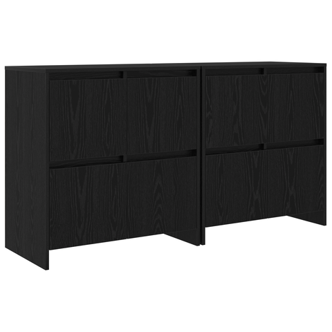 vidaXL Sideboard 2 pcs Black oak 70 x 41 x 75 cm Engineered wood