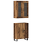 vidaXL Highboard with Shelf Wall-mounted with Storage with Door Old wood Medium Engineered wood