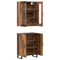 vidaXL Highboard with Shelf Wall-mounted with Storage with Door Old wood Medium Engineered wood