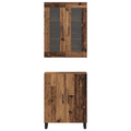 vidaXL Highboard with Shelf Wall-mounted with Storage with Door Old wood Medium Engineered wood