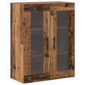vidaXL Highboard with Shelf Wall-mounted with Storage with Door Old wood Medium Engineered wood