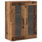 vidaXL Highboard with Shelf Wall-mounted with Storage with Door Old wood Medium Engineered wood