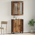 vidaXL Highboard with Shelf Wall-mounted with Storage with Door Old wood Medium Engineered wood