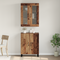 vidaXL Highboard with Shelf Wall-mounted with Storage with Door Old wood Medium Engineered wood