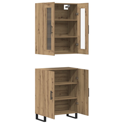 vidaXL Highboard Artisan oak Two-piece set Engineered wood