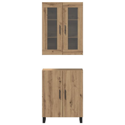 vidaXL Highboard Artisan oak Two-piece set Engineered wood
