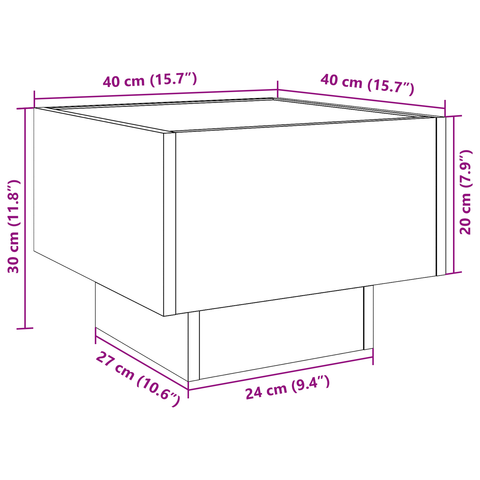 vidaXL Storage Cabinet Artisan oak 40 x 40 x 30 cm