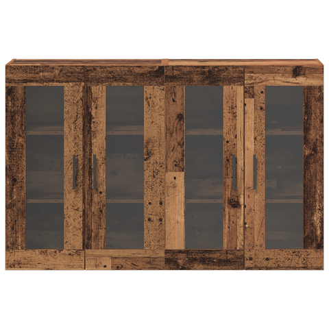 vidaXL Wall Mounted Cabinets 2 pcs Old Wood 69.5x34x90 cm Engineered Wood