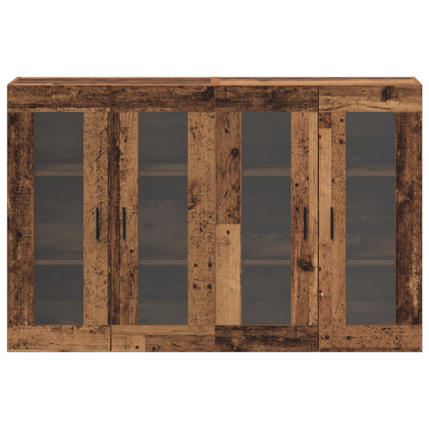 vidaXL Wall Mounted Cabinets 2 pcs Old Wood 69.5x34x90 cm Engineered Wood