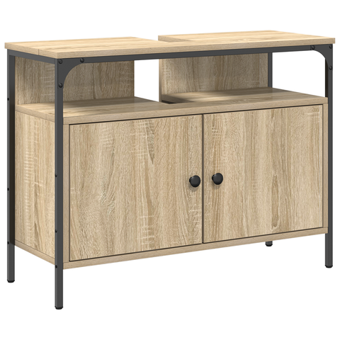 vidaXL Bathroom Furniture Set 4 pcs Sonoma oak 33 x 33 x 185.5 cm