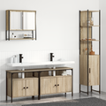 vidaXL Bathroom Furniture Set with Shelf Wall-mounted with Storage with Door with Mirror 4 pcs Sonoma oak Medium
