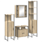 vidaXL Bathroom Furniture Set with Shelf Wall-mounted Other with Storage with Door with Mirror 4 pcs Sonoma oak
