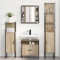 vidaXL Bathroom Furniture Set with Shelf Wall-mounted Other with Storage with Door with Mirror 4 pcs Sonoma oak