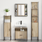 vidaXL Bathroom Furniture Set with Shelf Wall-mounted Other with Storage with Door with Mirror 4 pcs Sonoma oak