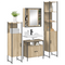 vidaXL Bathroom Furniture Set with Shelf Wall-mounted Other with Storage with Door with Mirror 4 pcs Sonoma oak