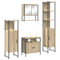 vidaXL Bathroom Furniture Set with Shelf Wall-mounted with Storage with Mirror 4 pcs Sonoma oak Standard
