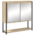 vidaXL Bathroom Furniture Set with Shelf Wall-mounted with Storage with Mirror 4 pcs Sonoma oak Standard