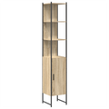 vidaXL Bathroom Furniture Set with Shelf Wall-mounted with Storage with Mirror 4 pcs Sonoma oak Standard