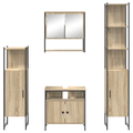 vidaXL Bathroom Furniture Set with Shelf Wall-mounted with Storage with Mirror 4 pcs Sonoma oak Standard