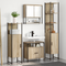 vidaXL Bathroom Furniture Set with Shelf Wall-mounted with Storage with Mirror 4 pcs Sonoma oak Standard