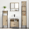 vidaXL Bathroom Furniture Set with Shelf Wall-mounted with Storage with Mirror 4 pcs Sonoma oak Standard