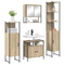 vidaXL Bathroom Furniture Set with Shelf Wall-mounted with Storage with Mirror 4 pcs Sonoma oak Standard