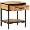 vidaXL Bedside Cabinet 40x35x50 cm Solid Wood Rough Mango