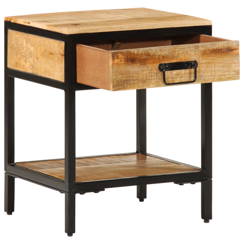 vidaXL Bedside Cabinet 40x35x50 cm Solid Wood Rough Mango