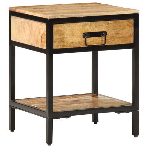 vidaXL Bedside Cabinet 40x35x50 cm Solid Wood Rough Mango