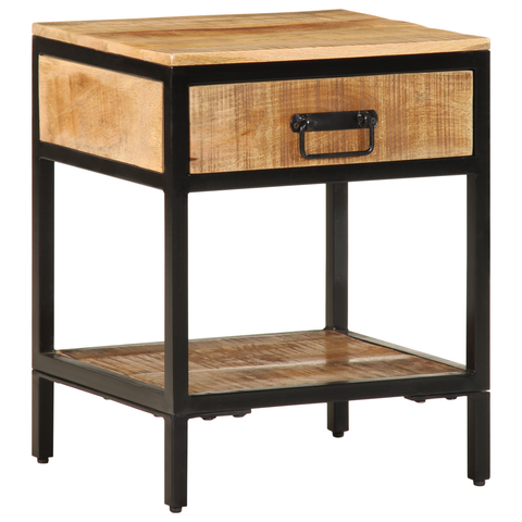 vidaXL Bedside Cabinet 40x35x50 cm Solid Wood Rough Mango