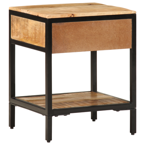 vidaXL Bedside Cabinet 40x35x50 cm Solid Wood Rough Mango