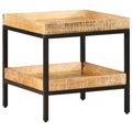 vidaXL Side Table 45x45x45 cm Solid Wood Rough Mango