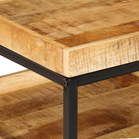 vidaXL Side Table 55x55x45 cm Solid Wood Rough Mango