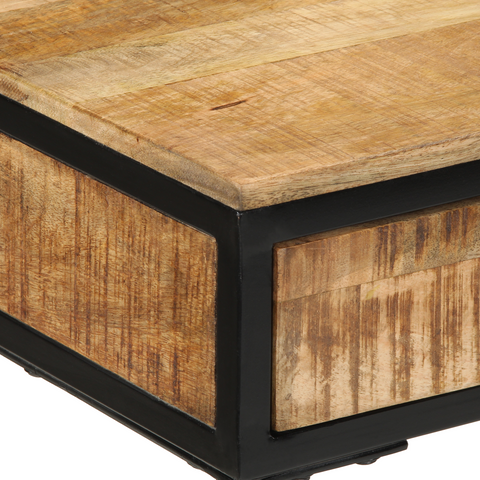 vidaXL Dressing Table 100x40x75/120 cm Solid Wood Rough Mango