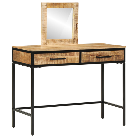 vidaXL Dressing Table 100x40x75/120 cm Solid Wood Rough Mango