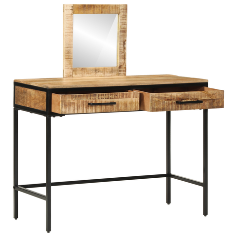 vidaXL Dressing Table 100x40x75/120 cm Solid Wood Rough Mango