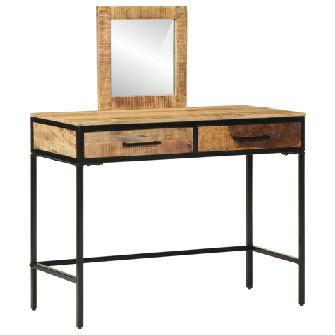 vidaXL Dressing Table 100x40x75/120 cm Solid Wood Rough Mango