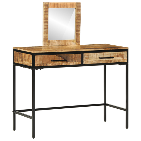 vidaXL Dressing Table 100x40x75/120 cm Solid Wood Rough Mango