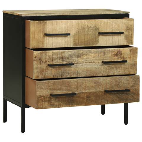 vidaXL Sideboard 70x35x70 cm Solid Rough Wood Mango
