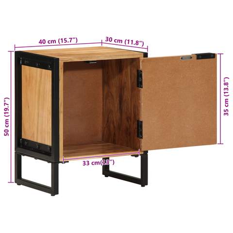 vidaXL Bedside Cabinet 40x30x50 cm Solid Wood Acacia