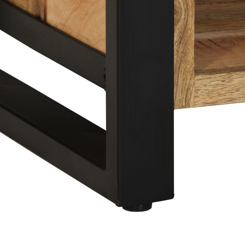 vidaXL Shoe Bench 100x40x50 cm Solid Wood Rough Mango