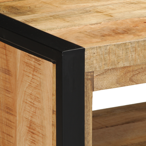 vidaXL Shoe Bench 100x40x50 cm Solid Wood Rough Mango