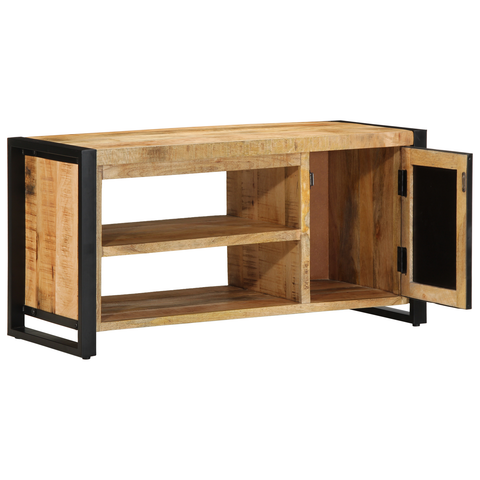 vidaXL Shoe Bench 100x40x50 cm Solid Wood Rough Mango